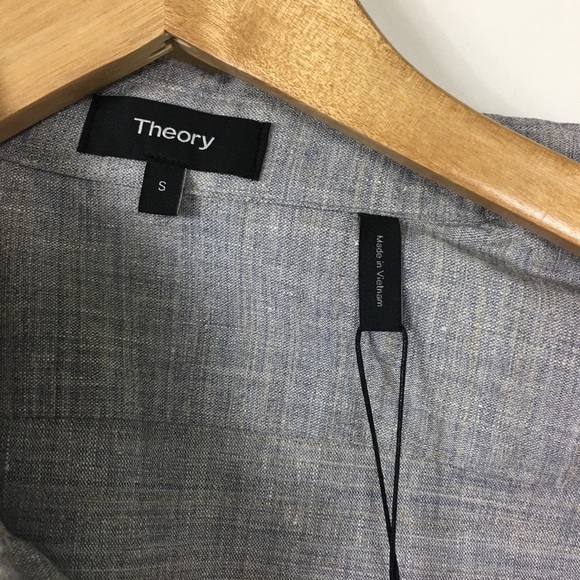 THEORY Classic Eco Sharkskin Button Down Shirt - Picture 5 of 7